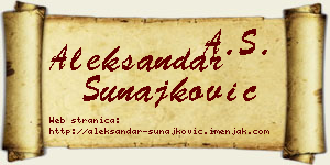 Aleksandar Sunajković vizit kartica